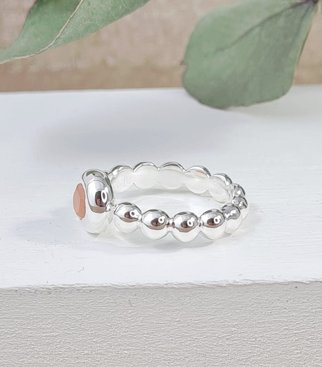 Ring aus Sterlingsilber 925 mit Mondstein oder Labradorit (DFR 57)