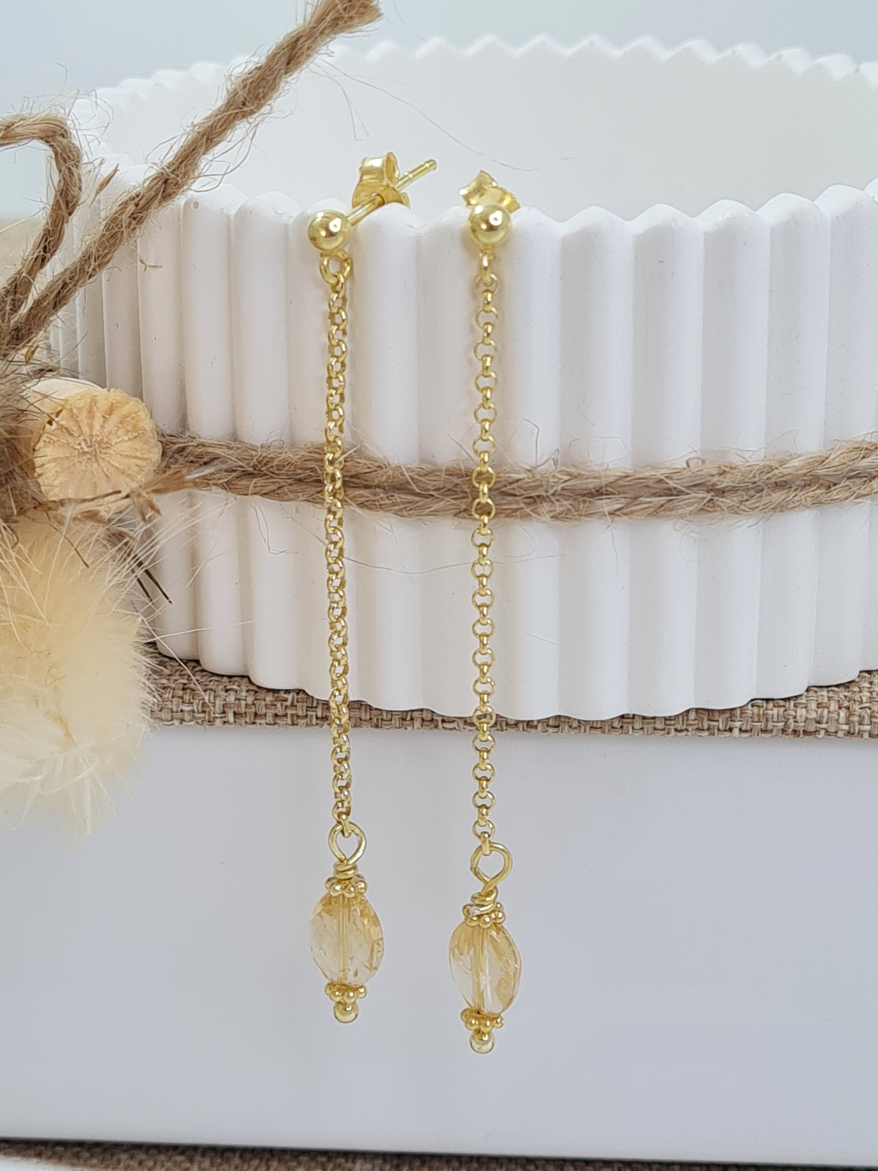 Citrin Ohrhänger vergoldet * (DOS 156)