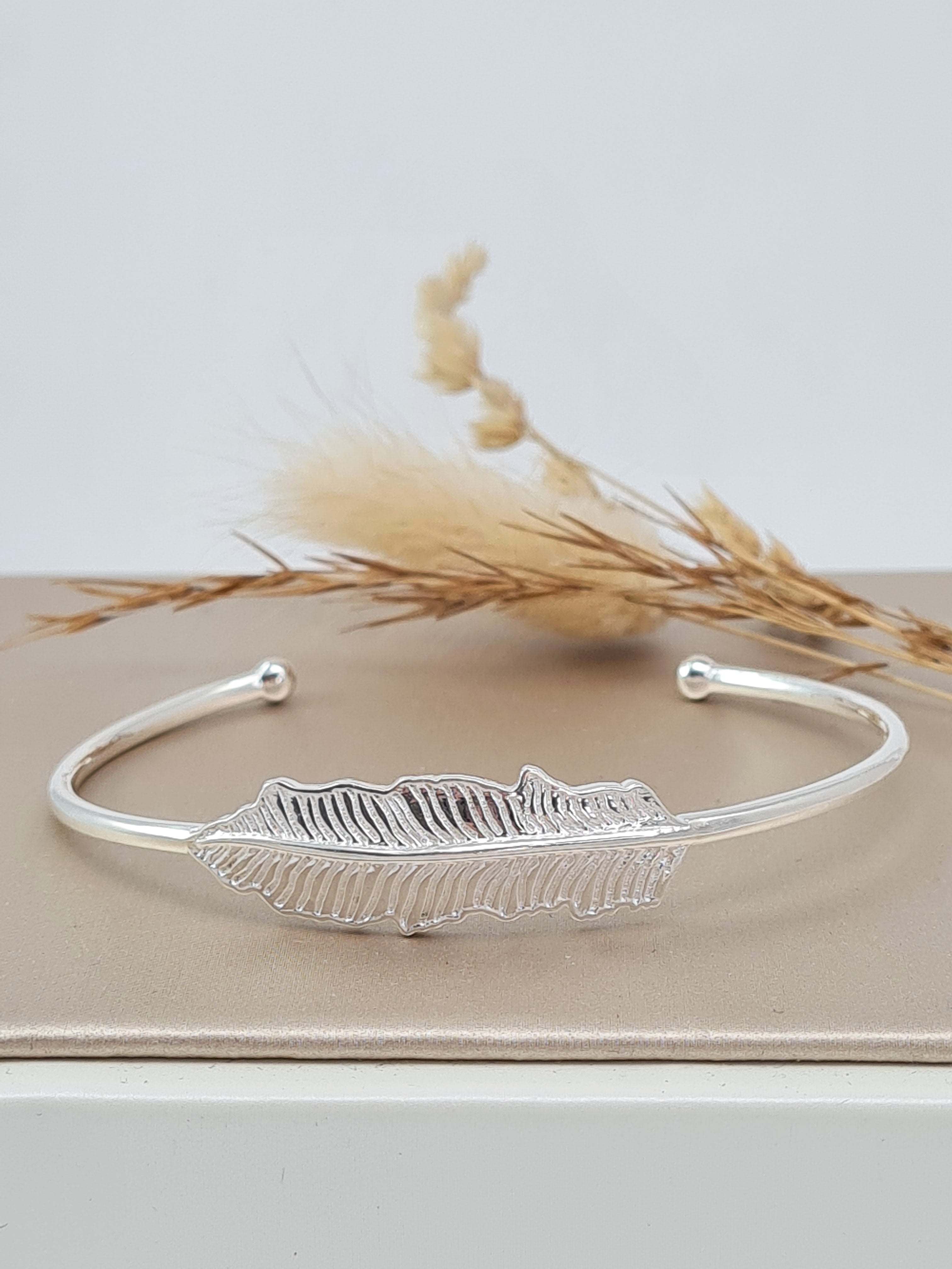 Silber Armspange Damen | 925 Sterling Silber | Biegbar mit Feder (DABS 10)