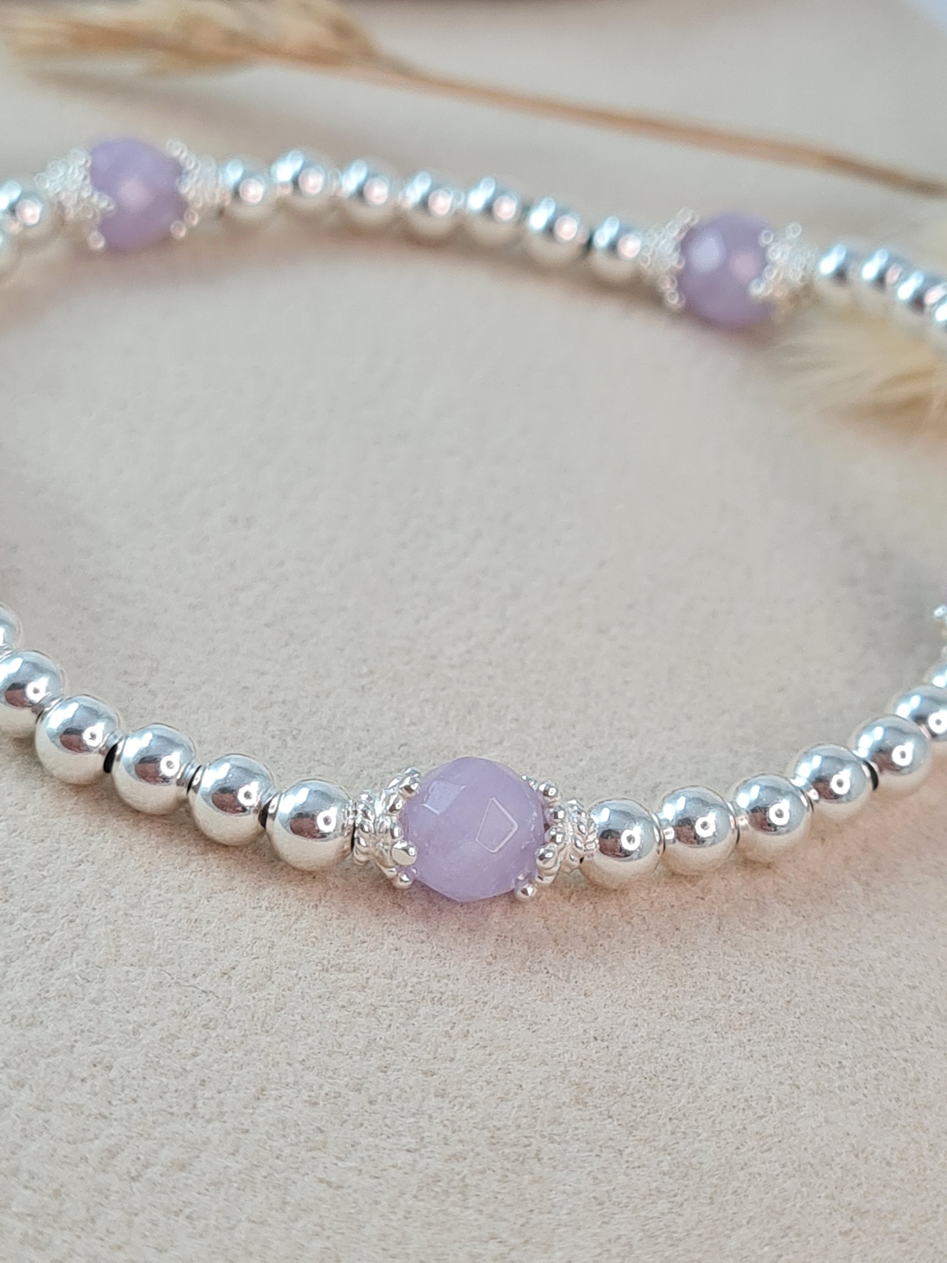 925 Silber Armband Damen mit Lavendel Amethyst * (DAB 256)